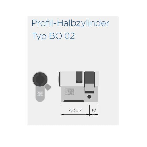 Winkhaus blueCompact Profil-Halbzylinder BO 02