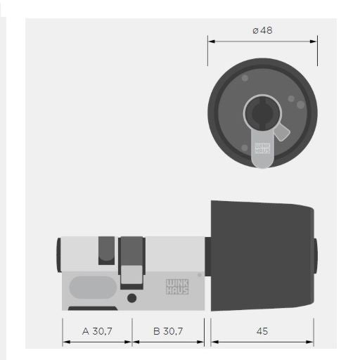 Winkhaus blueCompact Profil-Knaufzylinder BO 04