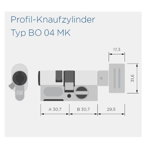 Winkhaus blueCompact Profil-Knaufzylinder BO 04 MK