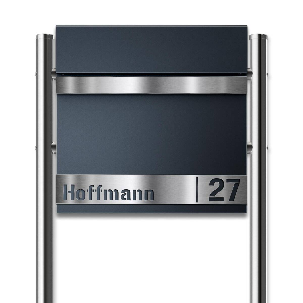 Metzler Briefkasten Gustav Standbriefkasten Anthrazit mit Gravur