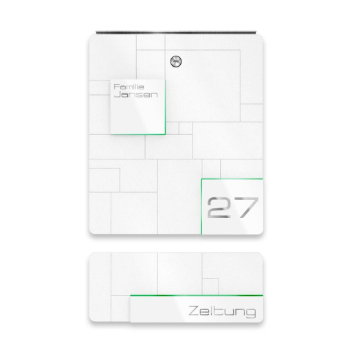 Metzler Briefkasten Modell 02 verschiedene Farben mit Gravur optional mit Zeitungsfach