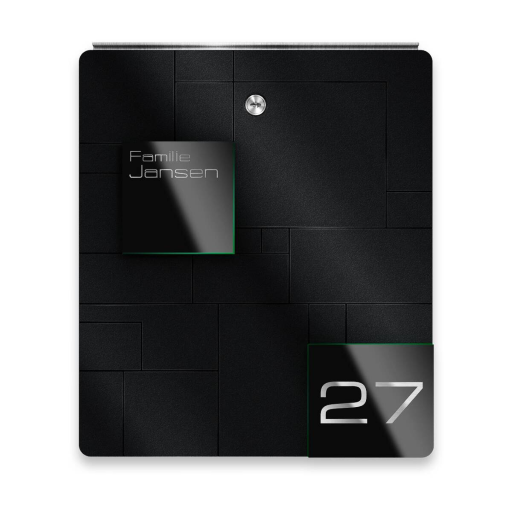 Metzler Briefkasten Modell 02 verschiedene Farben mit Gravur optional mit Zeitungsfach