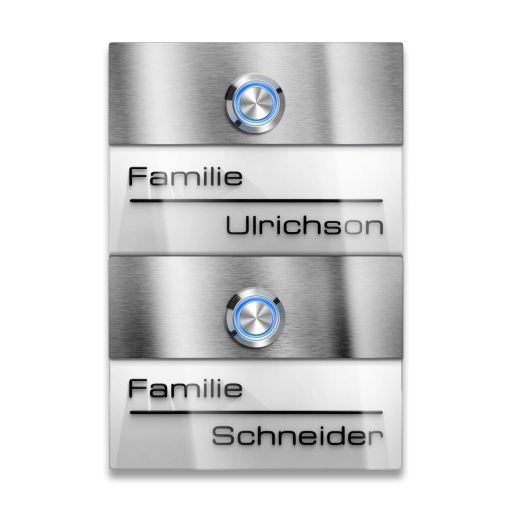 Metzler Türklingel Sena M2 Weiß mit Gravur + LED-Taster optional