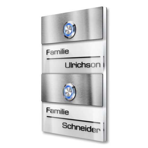 Metzler Türklingel Sena M2 Weiß mit Gravur + LED-Taster optional