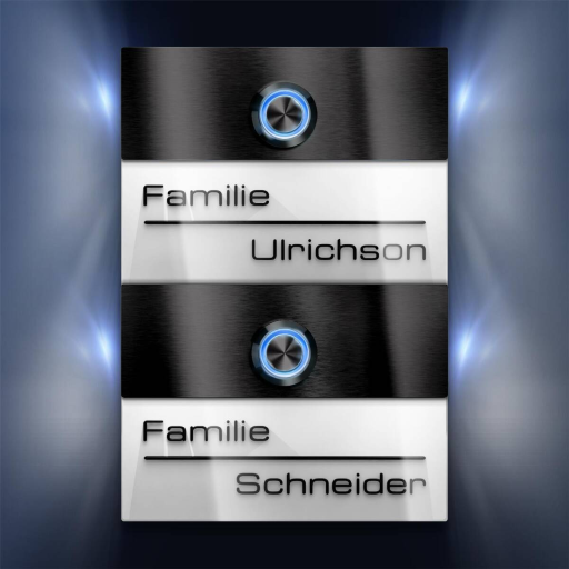 Metzler Türklingel Sena M2 Weiß mit Gravur + LED-Taster optional