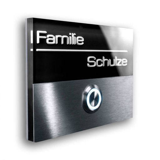 Metzler Türklingel Sora Schwarz mit 3D-LED-Namensschild