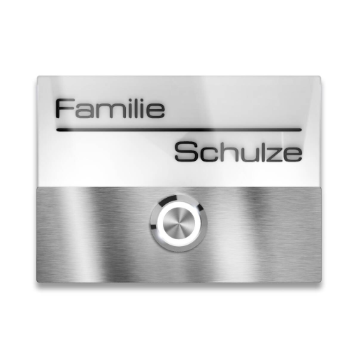 Metzler Türklingel Sora Weiß mit 3D-LED-Namensschild