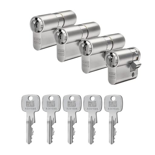 Winkhaus X-pert 4er Set | 3 Profilzylinder & 1 Halbzylinder Schließsystem Türzylinder Schließzylinder Zylinder Türschloss verschiedene Längen