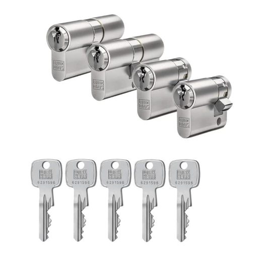 Winkhaus X-pert 4er Set | 2 Profilzylinder & 2 Halbzylinder Schließsystem Türzylinder Schließzylinder Zylinder Türschloss verschiedene Längen