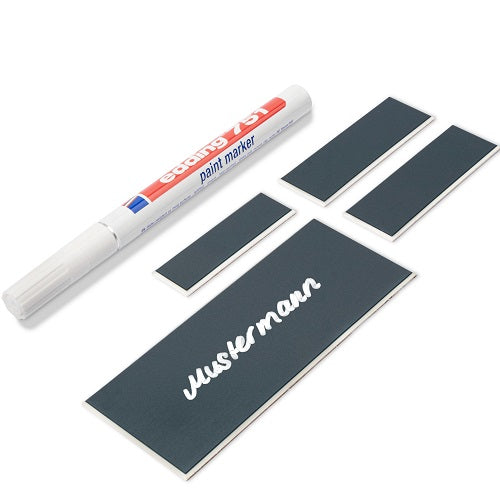 Premium Schilder Set zum Beschriften Namensschild Haustür Schild, Klingelschild, Briefkastenschild, Türschild selbstklebend + 2 Aufkleber Etiketten