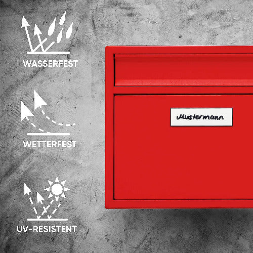 Haustür, Briefkasten, Klingel 4er Schilderset selbstklebend mit Wunschgravur