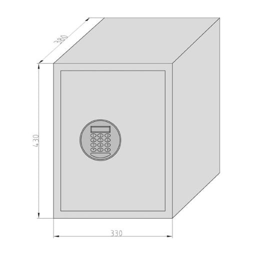 BASI EMT 380 Code Elektronik-Möbel-Tresor, Elektronikschloss mit Code, 2 Notschlüssel