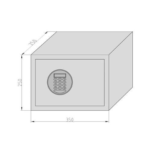 BASI EMT 250 Code Elektronik-Möbel-Tresor, Elektronikschloss mit Code, 2 Notschlüssel