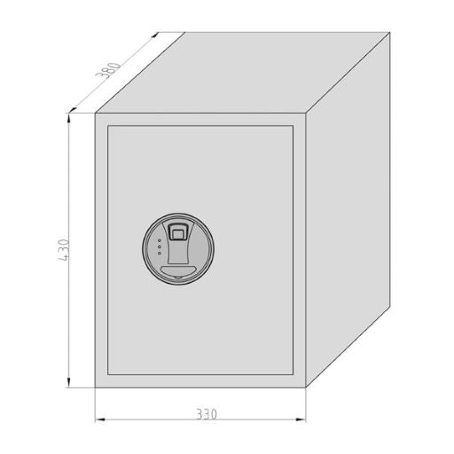 BASI EMT 380 Fingerprint Elektronik-Möbel-Tresor, Elektronikschloss mit Fingerprint, 2 Notschlüssel