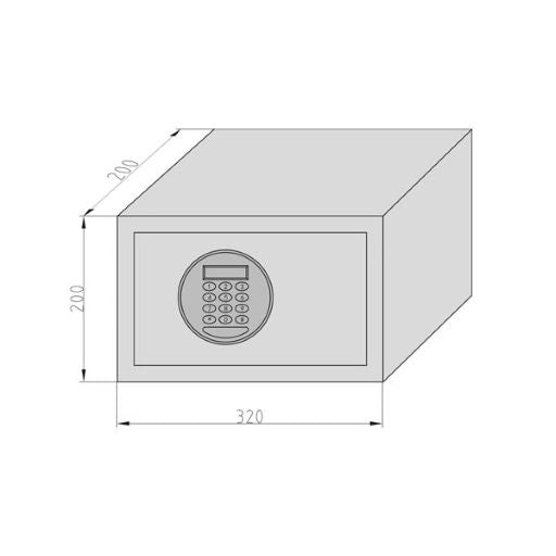 BASI EMT 200 Code Elektronik-Möbel-Tresor, Elektronikschloss mit Zahlencode, 2 Notschlüssel