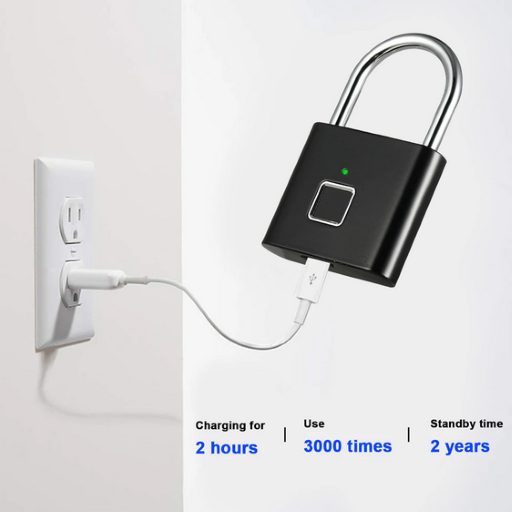 Digitales Reisesicherheitstürschloss Smart Keyless USB Wiederaufladbares Smart Fingerprint Vorhängeschloss