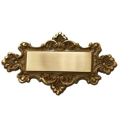 Edel Design Antikes Türschild aus Messing - Individuell graviertes Elegante Haustürdekoration und Geschenkidee - Personalisiertes Türschild mit Namen und antikem Finish