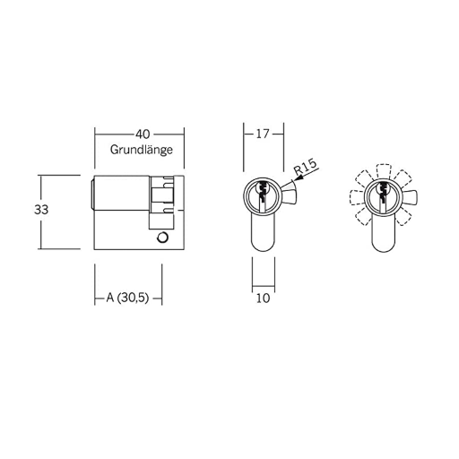 Winkhaus X-pert 5er Set | 3 Profilzylinder & 2 Halbzylinder Schließsystem Türzylinder Schließzylinder Zylinder Türschloss verschiedene Längen