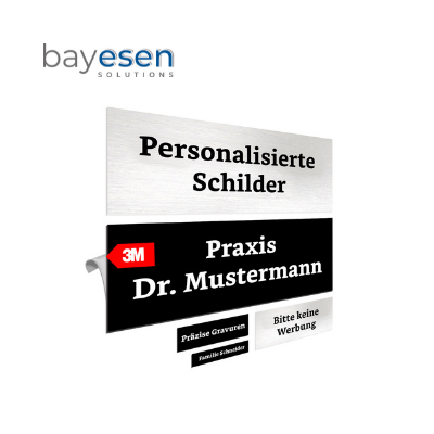 Klingelschild / Türschild / Briefkastenschild Massives Edelstahl selbstklebend mit individueller Gravur