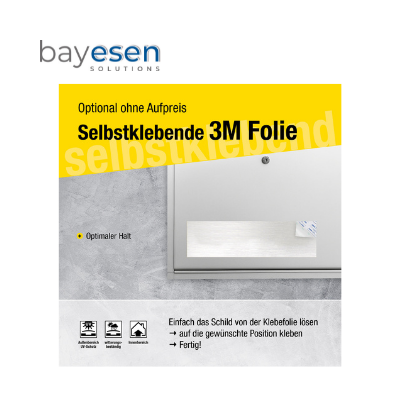 Klingelschild / Türschild / Briefkastenschild Massives Edelstahl selbstklebend mit individueller Gravur