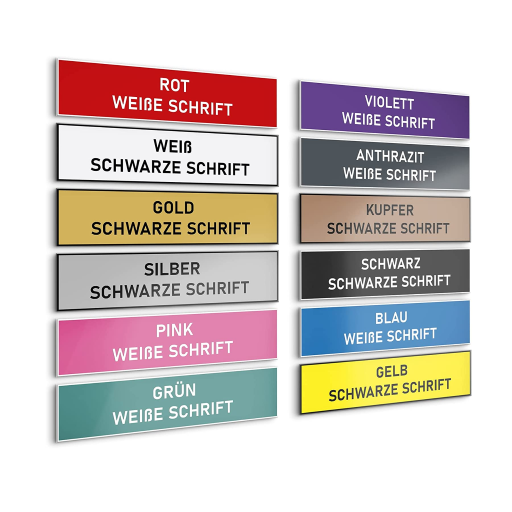 Premium Klingelschild stabile Ausführung mi Facette selbstklebend - Made in Germany - Namensschild mit Gravur - graviertes Schild für Haustür, Briefkasten - Briefkastenschild Wetterfest