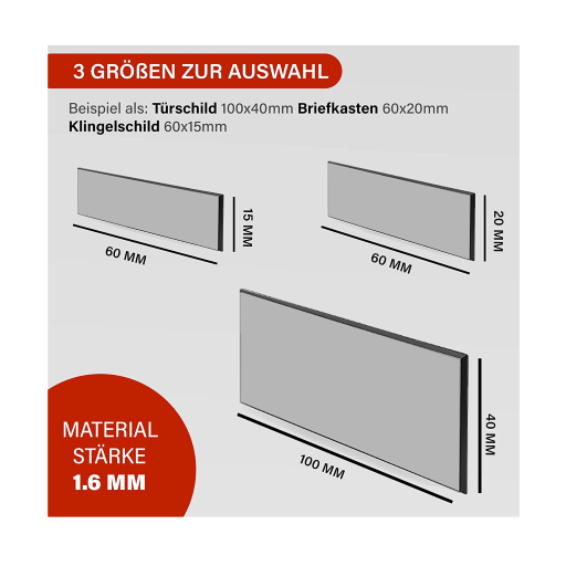 Premium Klingelschild stabile Ausführung mi Facette selbstklebend - Made in Germany - Namensschild mit Gravur - graviertes Schild für Haustür, Briefkasten - Briefkastenschild Wetterfest
