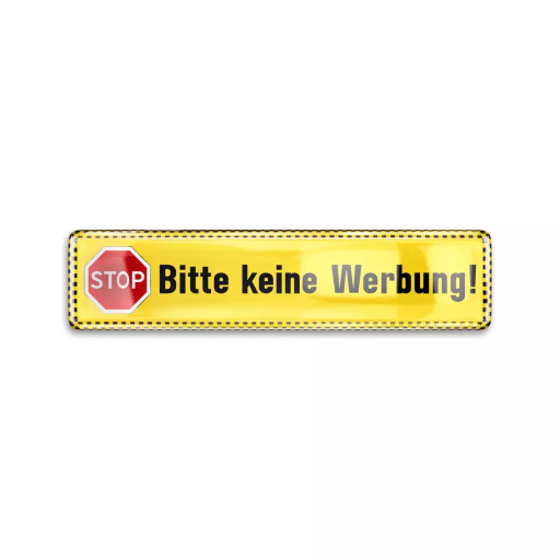 Metzler 3D-Aufkleber Gelb "Bitte keine Werbung!"