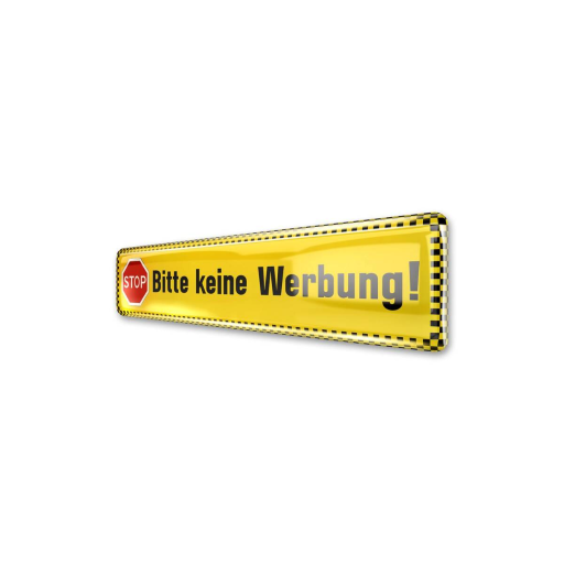 Metzler 3D-Aufkleber Gelb "Bitte keine Werbung!"