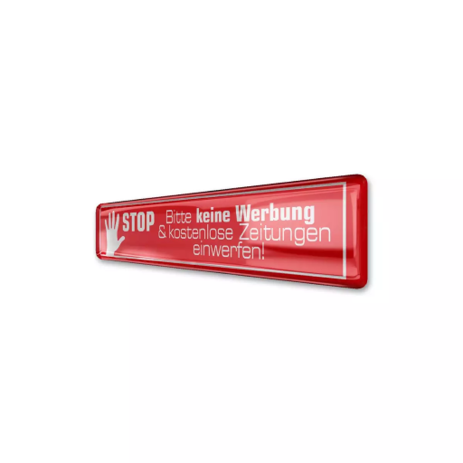 Metzler 3D-Aufkleber Rot "Bitte keine Werbung & kostenlose Zeitungen einwerfen!"