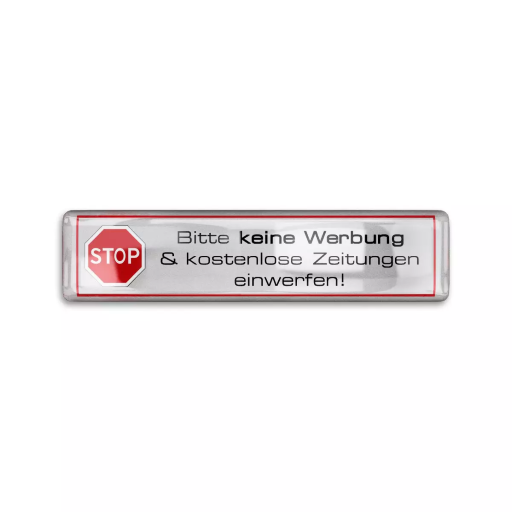 Metzler 3D-Aufkleber Silber "Bitte keine Werbung & kostenlose Zeitungen einwerfen!"