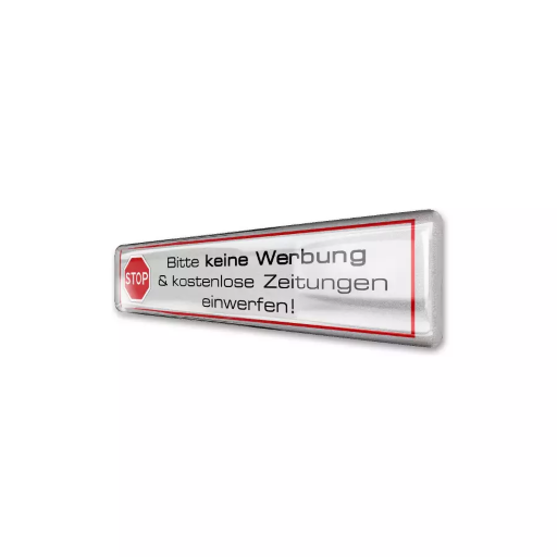 Metzler 3D-Aufkleber Silber "Bitte keine Werbung & kostenlose Zeitungen einwerfen!"