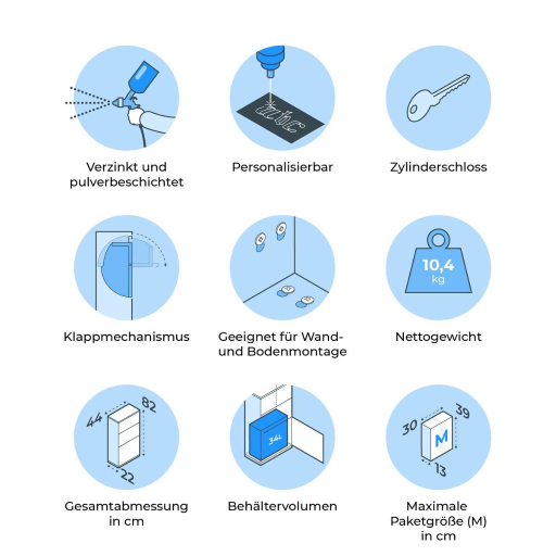 Metzler Paketbox Avalon 3 Anthrazit mit Pflanzdach ohne Gravur