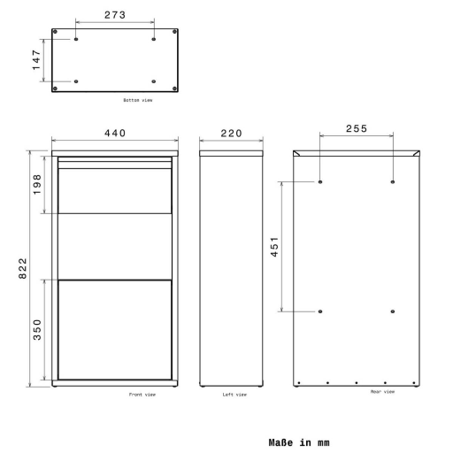 Metzler Paketbox Avalon 1 mit Ständer Anthrazit mit Gravur