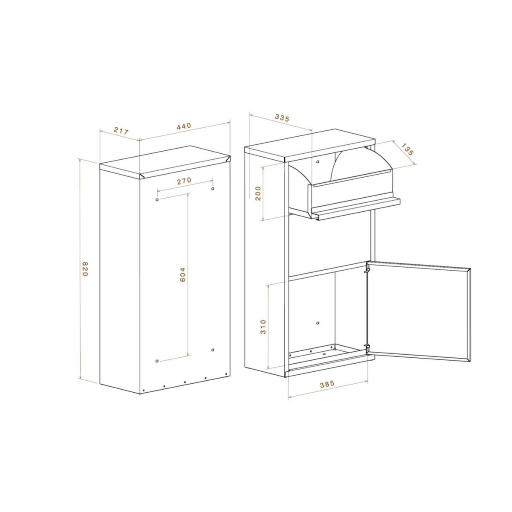 Metzler Paketbox Avalon 3 mit Ständer Anthrazit ohne Gravur