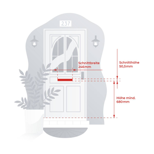 Metzler Briefeinwurf aus Edelstahl mit Isolierdichtung