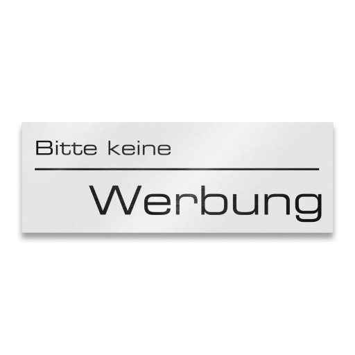 Metzler Briefkastenschild verschiedene Farben "Bitte keine Werbung"