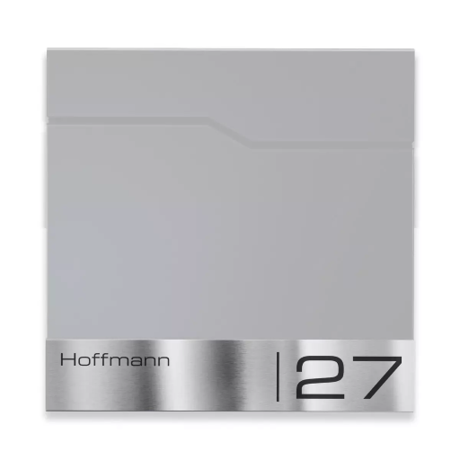 Metzler Gravurplatte Text + Hausnummer Edelstahl für Briefkasten Enno, Siebert, Thobe