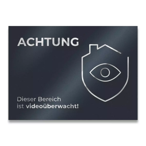 Metzler Briefkastenschild verschiedene Farben "ACHTUNG Dieser Bereich ist videoüberwacht!"