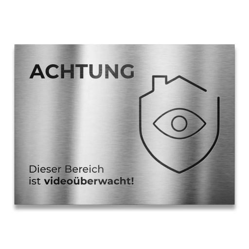 Metzler Briefkastenschild verschiedene Farben "ACHTUNG Dieser Bereich ist videoüberwacht!"