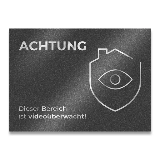 Metzler Briefkastenschild verschiedene Farben "ACHTUNG Dieser Bereich ist videoüberwacht!"