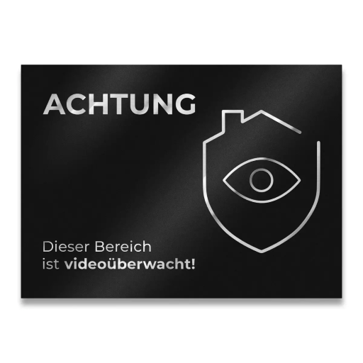 Metzler Briefkastenschild verschiedene Farben "ACHTUNG Dieser Bereich ist videoüberwacht!"