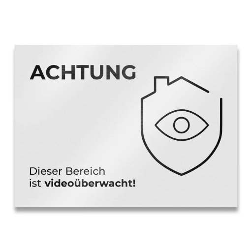 Metzler Briefkastenschild verschiedene Farben "ACHTUNG Dieser Bereich ist videoüberwacht!"