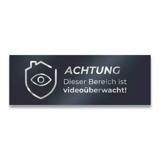 Metzler Briefkastenschild verschiedene Farben "ACHTUNG Dieser Bereich ist videoüberwacht!"