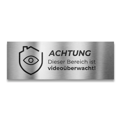 Metzler Briefkastenschild verschiedene Farben "ACHTUNG Dieser Bereich ist videoüberwacht!"