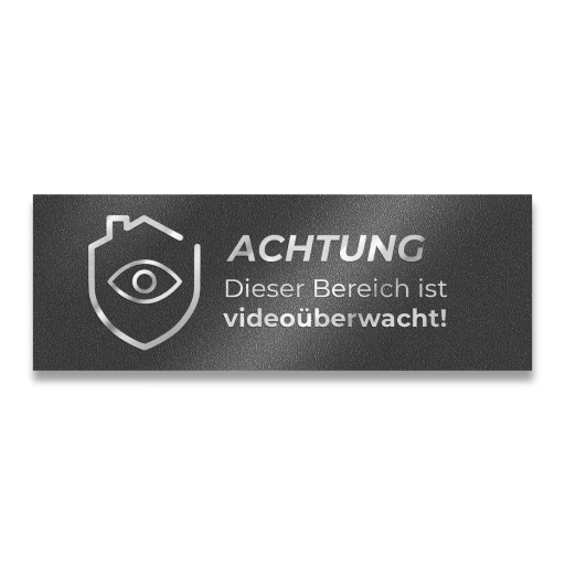 Metzler Briefkastenschild verschiedene Farben "ACHTUNG Dieser Bereich ist videoüberwacht!"