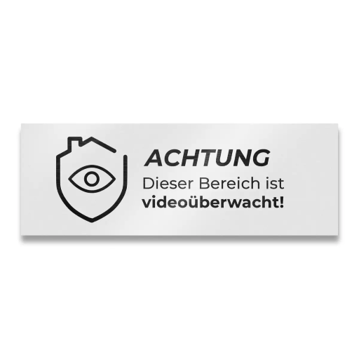 Metzler Briefkastenschild verschiedene Farben "ACHTUNG Dieser Bereich ist videoüberwacht!"