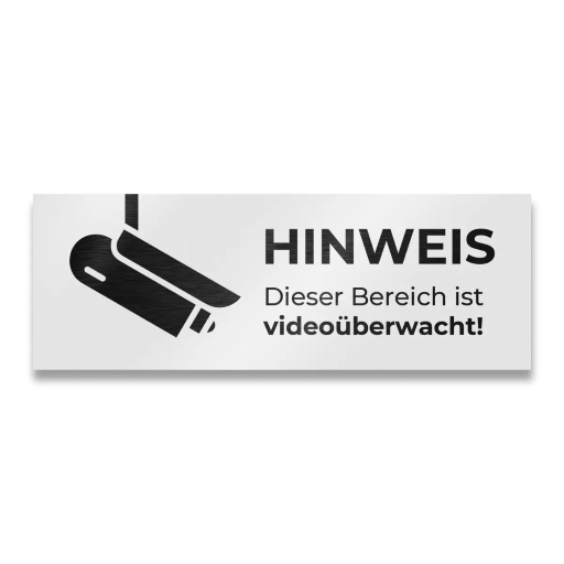 Metzler Briefkastenschild verschiedene Farben "HINWEIS Dieser Bereich ist videoüberwacht!"