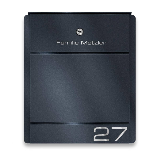 Metzler Briefkasten Modell 01 *Limited Edition* Anthrazit mit Gravur optional mit Zeitungsfach