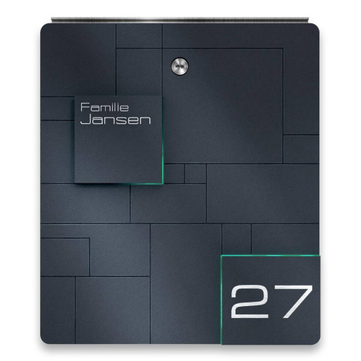 Metzler Briefkasten Modell 02 verschiedene Farben mit Gravur optional mit Zeitungsfach
