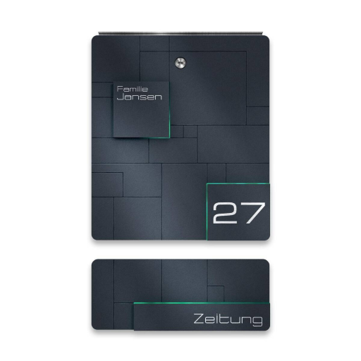 Metzler Briefkasten Modell 02 verschiedene Farben mit Gravur optional mit Zeitungsfach